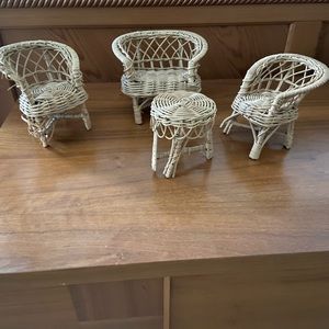 Barbie vintage ratan wicker furniture set